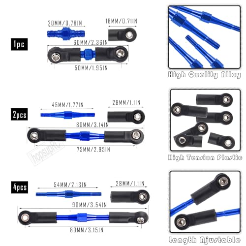 hosupRC Upgrades for 1/10 Rustler/Stampede/Slash 4WD,Drive Shaft CVD&RC Shock&Turnbuckles Camber Links&A Arm&Caster Block,Steering Blocks,Rear Stub Axle Carriers&Steering Bellcranks&Hex Hub,Blue - color: blue/D9-Set