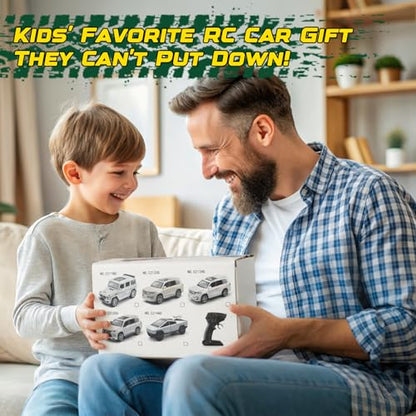 Alloy Remote Control Car 1:24 Scale 2.4GHz All Terrain with Lights & Sounds Toy for Kids (Rc Truck) (graw) - color: Gray