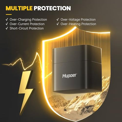 Mupoer Rechargeable Lithium Batteries AA 8-Pack with Charger, 1.5V Double A Batteries 3600mWh, Long Lasting Rechargeable AA Li-ion Battery with Integrated Charging Storage Box - Golden - size: 3600mWh 8AA