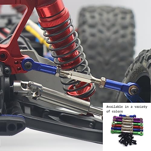 Aluminum Adjustable Turnbuckles Camber Link Upgrade Parts for Traxxas 1/10 Rustler 2WD/4X4, Slash 4X4/2WD, Stampede 4X4/2WD VXL, Hoss 4x4, 7 PCS (Pale Blue) - color: Pale Blue