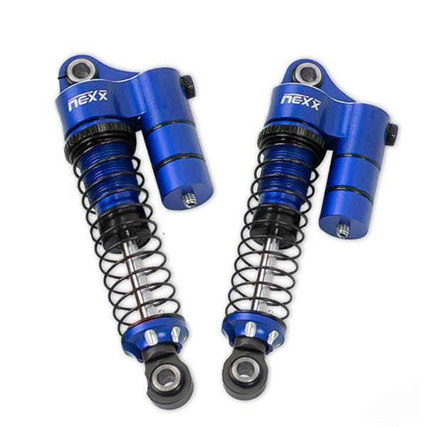 Nexx Racing Reservoir Shocks (4pcs) for 1/18 RC Crawler Redcat Ascent-18 - Remote Control Car, RC Cars, RC Crawler 1/18 4WD Nexx Racing Upgrade Parts (HELIDIRECT) (Blue - 53mm) - color: Blue - 53mm