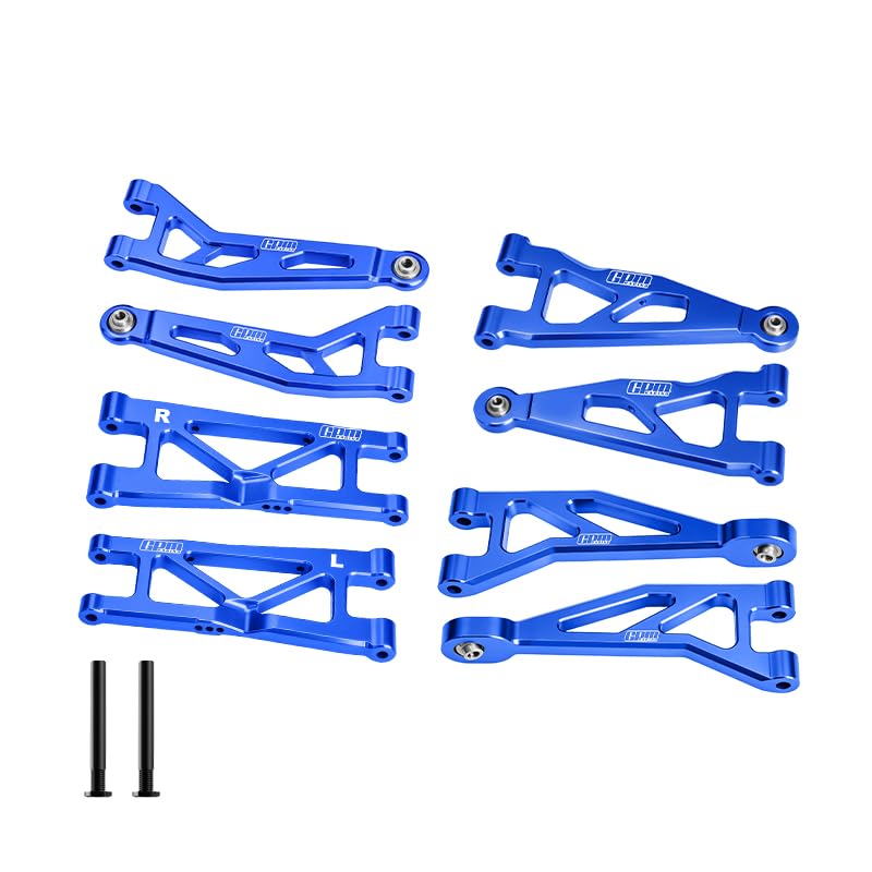 GPM 7075-T6 Alloy Front & Rear Suspension Arms Kit For 1/16 Mini Kraton 3S Dsc 4X4 Rtr Brushless Speed Truck-Ara2508S (Blue) - color: Blue