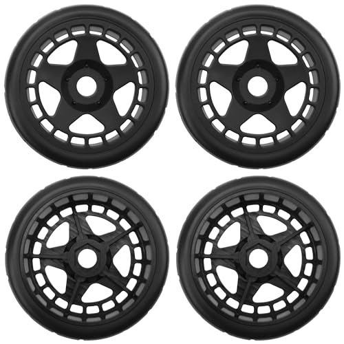 ShareGoo RC 1/8 Buggy Tires OD 4.09" Street Tires w/Plastic Wheel Rims 17mm Hex Compatible with Arrma 1/8 Typhon Talion Redcat Losi HPI HSP Kyosho 1/8 RC On Road Racing Car (5-Spoke) - color: 5-spoke