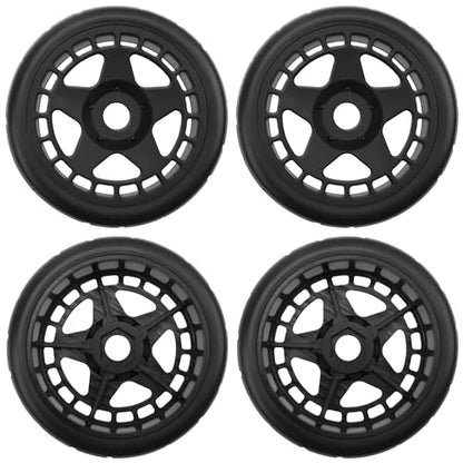 ShareGoo RC 1/8 Buggy Tires OD 4.09" Street Tires w/Plastic Wheel Rims 17mm Hex Compatible with Arrma 1/8 Typhon Talion Redcat Losi HPI HSP Kyosho 1/8 RC On Road Racing Car (5-Spoke) - color: 5-spoke
