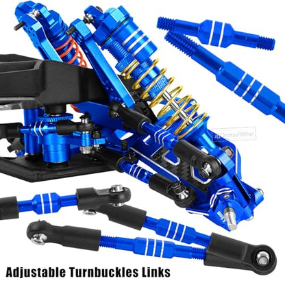 RC Upgrades Part for 1/10 Slash 2WD,Driveshafts,Shock Absorbers &Suspension Arms &Turnbuckles Links&Caster Blocks &Steering Block &Stub Axle Carriers &Shock Towers &Bulkhead,Navy Blue - color: Navy Blue(2wd)