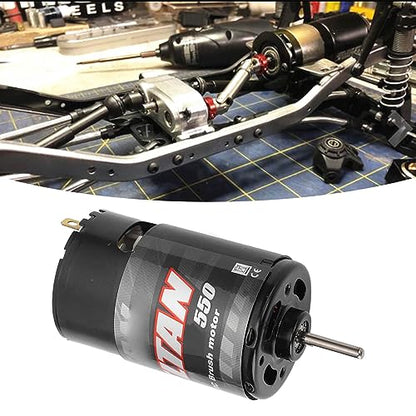 Changor 550 Motor High Speed RC Brushed Motor with Reduction Gearbox for 1/14 1/10 RC Crawler DIY (55T) - size: 55T