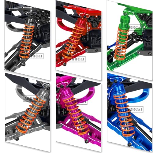 4PCS All Aluminum Front Rear RC Shocks Upgrade Parts for 1/10 Slash 4x4 Rustler 4X4 Stampede 4X4 Hoss 4X4, ARRCat Big Bore RC Shock Absorber Hops up,Replace 5862,Rose/Pink - color: Rose (Upgrades to Prevent oil leakage)