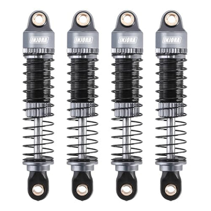 INJORA 53mm Aluminum Threaded Oil Shocks for 1/18 TRX4M Upgrade, Titanium - color: Grey