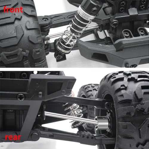 MORLORDY 4Pcs RC Front & Rear CVD Driveshaft 1 Set Metal Drive Shafts for 1/16 HBX 16889A, I-mex Katana, I-mex Shogun, Red-cat Volcano16 Upgrade Parts
