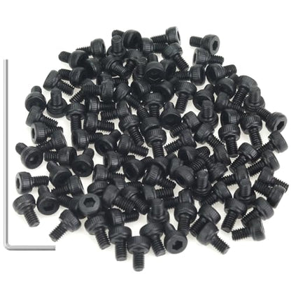 105 Pieces M2.5 x 4mm Socket Head Cap Screws, Thread Pitch 0.45mm, Sutemribor M2.5 Black Screws, 12.9 Grade Alloy Steel, Black Oxide Finish, Fully Threaded - size: M2.5 x 4mm, style: Socket Head