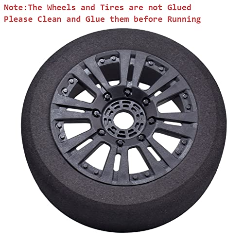 1/8 RC Tires and Wheels, 4Pcs Off Road Tires for RC Car Trucks Foam Vehicle Tyres 17mm Hex Hubs Wheel Rims for Kyosho HSP HPI RC Racing Model Toy Crawler, Black - style: 1/8 89H Foam