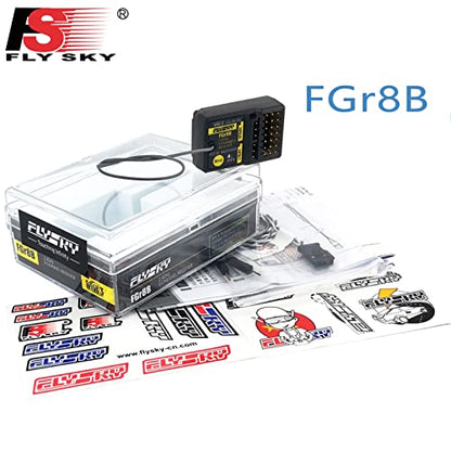 HTLNUZD Flysky FGR8B 2.4GHz 8CH Remote Control Receiver, Output AFHDS 3 PWM/PPM/i-Bus RF Modules Compatible FS PL18 / Noble NB4 Pro / NB4 Lite/ FRM302 Transmitters for Rc Car Boat