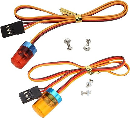 2PCS Ultra Bright LED Police Light Rotating Flash Alarming Strobe Lamp 5Modes for 1/8 1/10 1/14 RC Car Firefighting Ambulance Crawler Truck Lighting for CC01 D90 SCX10(Red Yellow,9x15mm) - color: 9x15mm,Red/Yellow
