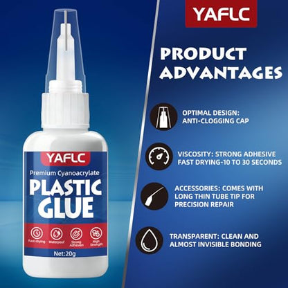 Plastic Glue, Super Glue for Plastic Models 40g | Adhesives Kit for Models Bonding, Repair, Acrylic, PLA, Toys, Car, Acrylic, ABS, PVC, Tube, DIY Kits, Vinyl - style: Plastic Glue