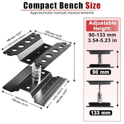 RC Car Repair Work Stand Lift Lower Adjustable Workstation Aluminum 360 Degree Rotation for 1/8 1/10 1/12 RC Car Traxxas Slash TRX4 Arrma Axial SCX10 Losi Redcat Wltoys RC Crawler Monster Truck Buggy - color: Lift Lower Black