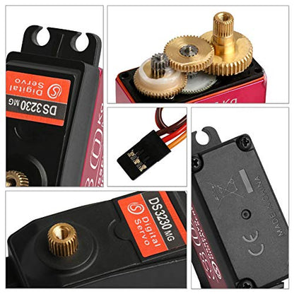 30KG Waterproof Metal Gear RC Servo, 180° | 30KG high-torque steering servo with metal gears and waterproof housing for RC cars, crawlers and robots. - style: 1Pcs 30kg