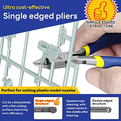 stedi 4.7-inch Model Nipper, with Ultra-thin Single-edge and Blade Case Plastic Model Tools for Gundam Repairing Plastic Model and Fixing，Blue | Sprue Cutter for Gundam Repairing Plastic Model and Fixing, Blue - style: Single-edged (Blue_for Beginners)