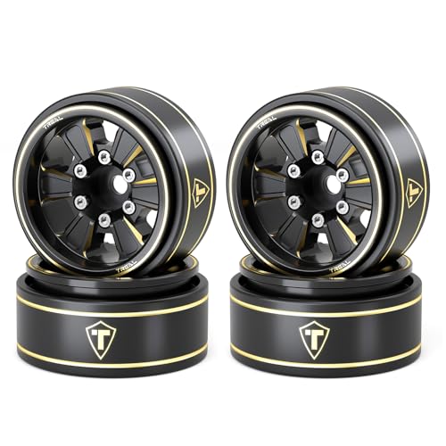 TREAL 1.0 Beadlock Wheels Brass Heavy Weight Wheel Rims (4P) for SCX24 C10 Deadbolt Dodge AX24 FCX24 1/24 Crawler TRX4M 1/18 RC Crawler - style: Type B