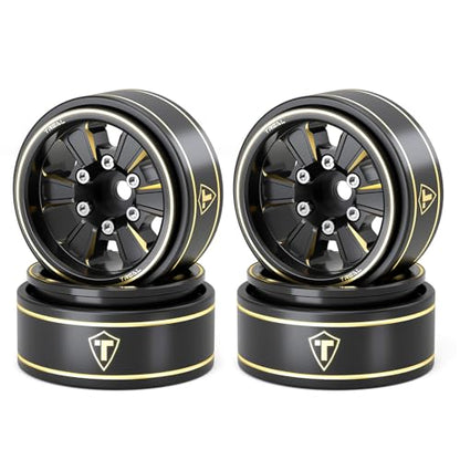 TREAL 1.0 Beadlock Wheels Brass Heavy Weight Wheel Rims (4P) for SCX24 C10 Deadbolt Dodge AX24 FCX24 1/24 Crawler TRX4M 1/18 RC Crawler - style: Type B