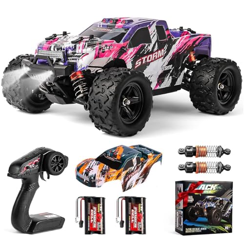 1:18 Scale RC Cars for Adults, 40KM/H Fast RC Cars 2.4Ghz Remote Control Car, 4X4 Off-Road Waterproof Monster RC Truck, Remote Control Truck with 2 Shells and 2 Rechargeable Batteries