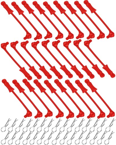 RC Upgrades Part for 1/10 1/12 1/14 1/16 RC Car,RC Metal Body Clip Retainer Shell Fixed Buckle Lock Hop Up,(30PCS) Red - color: Red/30pcs