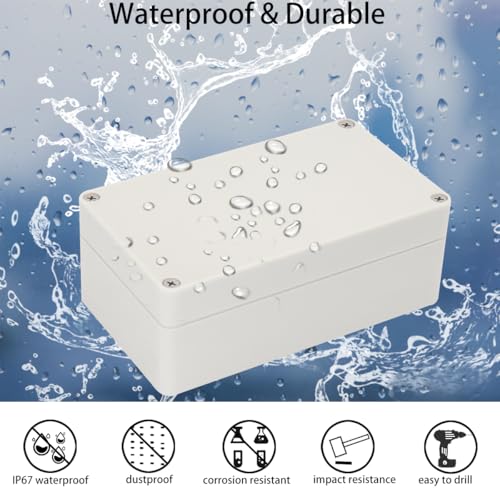 Project Box IP65 Waterproof Junction Box ABS Plastic Electrical Boxes DIY Electronic Project Case Power Enclosure White6.22x3.54x2.36 inch (158 x 90 x60 mm) - color: White, size: 6.22"x3.54"x2.36"