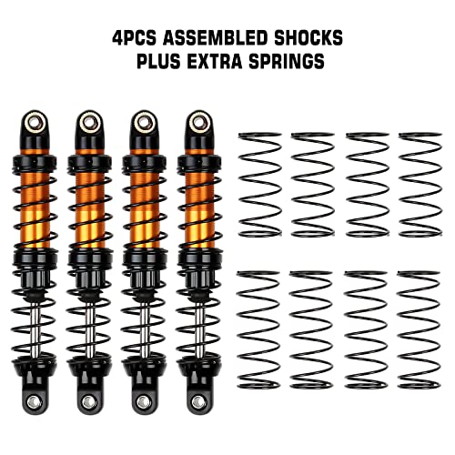 INJORA RC Shock Absorber 4pcs RC Damper for 1/10 RC Crawler Car Axial SCX10 90046 AXI03007 TRX4 TRX6 (90mm) - size: 90mm