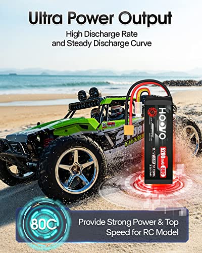 HOOVO 11.1V 3S LiPo Battery 5200mAh 80C Softcase RC Battery XT60 Plug | for RC Car RC Truck Airplane Helicopter Boat Racing RC Hobby