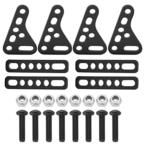 Aluminum Alloy RC Shock Strut Damper Bracket Mount, Metal Suspension Bracket for 1/8 1/10 1/12 1/16 RC Cars, Adjustable Height and Angle Damper Mount for Off - Road Buggy (Black) - color: Black