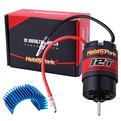 Hobbypark 12T Motor 550 Motor Brushed for 1/10 RC Car Truck Traxxas Slash 4x4 2WD Redcat Volcano EPX Arrma Granite AXIAL ECX Losi