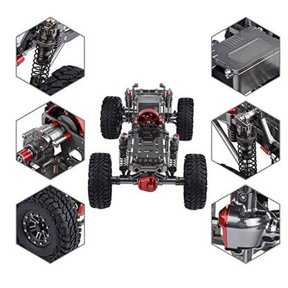 Brilluxa RC Crawler Chassis, Aluminum Alloy Carbon Fiber Ladder Frame and Chassis Rail Kit Compatible with Axial SCX10 RC Car, 313mm Wheelbase Rock Crawler Truck Upgrade Parts