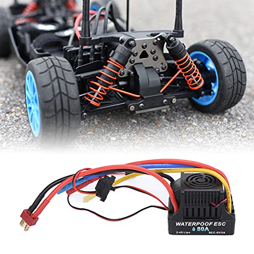 80A RC Car ESC, Electronic Speed Controller 80A Water Proof Brushless Heat Dissipation ESC Universal for RC Boats Aircraft Airplane