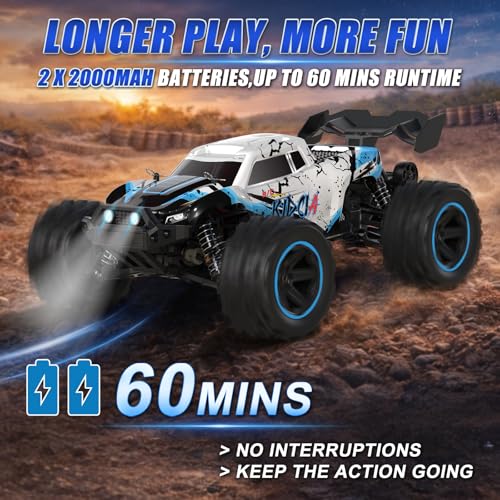 1/14 Fast RC Cars for Adults and Boys, 50 KPH 4WD Offroad RC Truck | All Terrain High Speed Hobby Remote Control Car, 60 Mins Runtime,2 Rechargeable Batteries