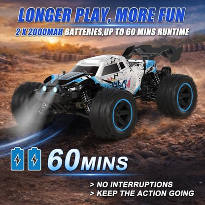 1/14 Fast RC Cars for Adults and Boys, 50 KPH 4WD Offroad RC Truck | All Terrain High Speed Hobby Remote Control Car, 60 Mins Runtime,2 Rechargeable Batteries