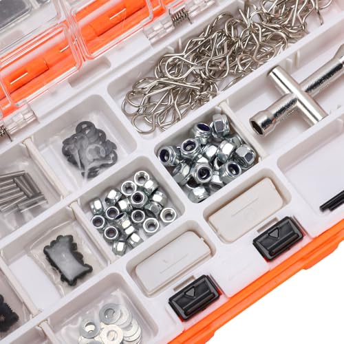 Drfeify RC Screw Kit, 537pcs Stainless Steel M3 M4 Screws, Hardware Set for 1/8 1/10 /12/16 Cars Trucks
