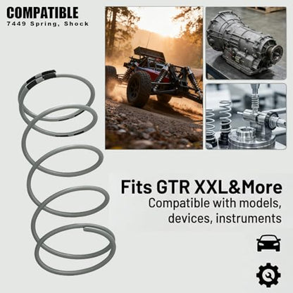 7449 Spring, Shock, White GTR Long .767, Black Rate, 5-Pack