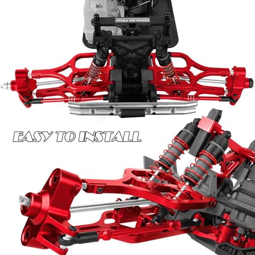 RC Steering Block Knuckle Arm Upgrades Part for 1/10 T-Maxx/E-Maxx,Aluminum Steering Block Knuckle Arm w/Rubber Shielded Bearing Hops up,#5334,Red - color: Red - (Upgrades Part)