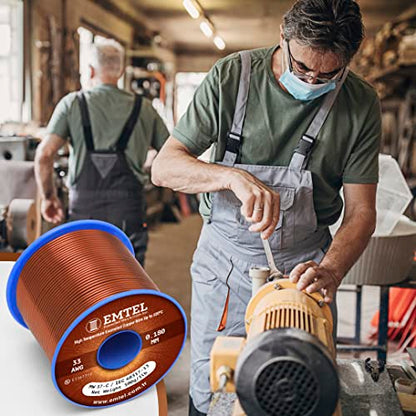 Emtel 18 AWG - 1 lb (202 feet) 99.9% Pure Copper Wire, Enameled Magnetic Wire for Motor, Transformer, Magnetic Coil, & Electroculture Gardening, Winding Magnet Wire - 220°C (428°F) Thermal Class - style: 18 AWG