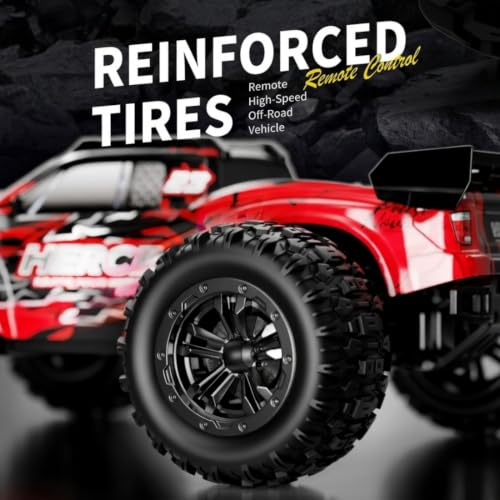 1/16 Scale 4WD Brushless RC Off-Road Truck, 2.4GHz Full Proportional Remote Control Car, 30KM/H High-Speed All Terrain Monster Truck with LED Lights RTR Hobby Grade Vehicle - color: White & Purple