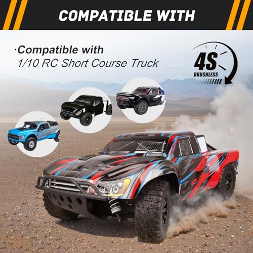 1/10 Short Course Truck Tires and Wheels Tyres for Traxxas HSP Tamiya HPI Kyosho Losi Redcat Racing RC Model Car, Set of 4 (Style A) - style: Style A