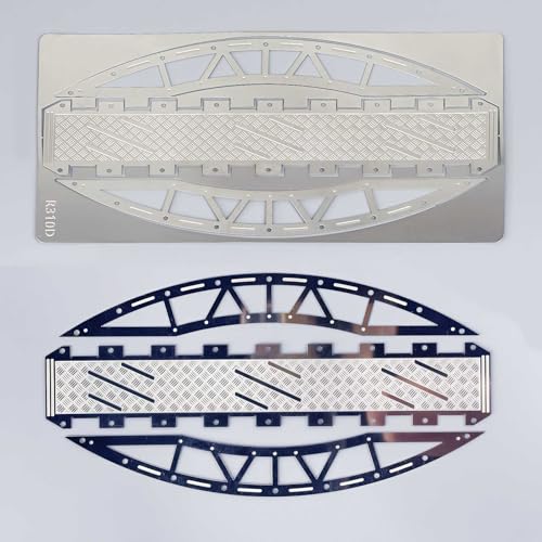 RC Crawler Bridge Obstacle, Stainless Steel DIY Assembly Ramp for 1/12 1/18 1/24 RC Crawler Course Accessories (Silver Arch Bridge) - style: Silver Arch Bridge