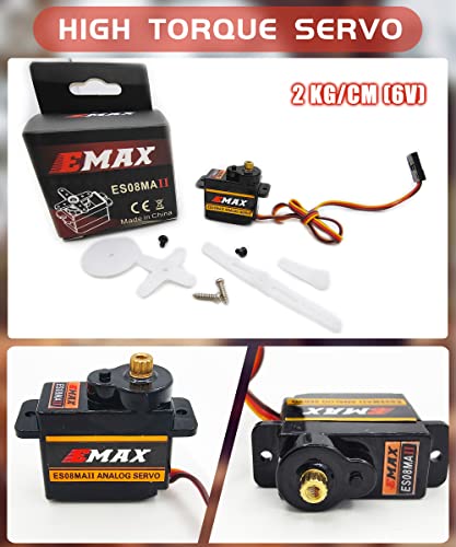 EMAX Steering Servo for SCX24 with Servo Mount and Horm Steering Link(Black) - size: Combo Pack 2