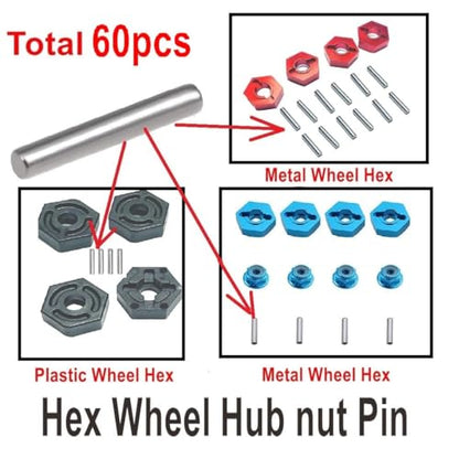 50Pcs ZQToday 1.5x5mm Dowel Pin Hex Wheel Hub Nut Pins Hinge pin Compatible with Axial SCX24 Deadbolt JLU Gladiator Bronco FMS FCX24 1/24 RC Crawler Car,TRAXXAS 1/18 HSP 1/18 YDT815-17