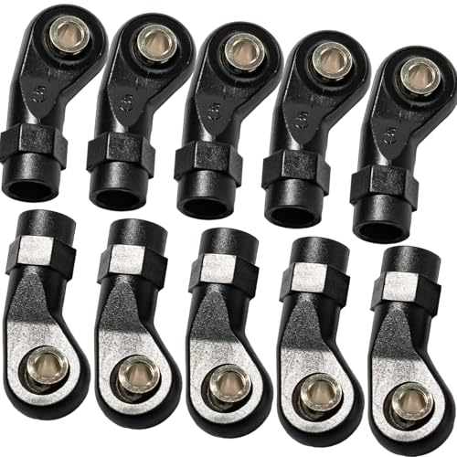 10PCS M4 Nylon Tie Rod End Ball Joint Linkage Ball Head Holder LH/RH Thread Set Compatible with Axial SCX10 Traxxas TRX-4 HSP D90 90046 90047 1/10 RC Truck Buggy Crawler Accessories (L26mm) - style: D