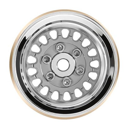 INJORA ModuWheel 1.0" Aluminum Beadlock Wheels Negative Offset -4.4mm for TRX4M SCX24 1/18 1/24 RC Crawlers(Gray) - color: Gray