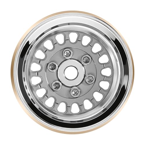 INJORA ModuWheel 1.0" Aluminum Beadlock Wheels Negative Offset -4.4mm for TRX4M SCX24 1/18 1/24 RC Crawlers(Gray) - color: Gray