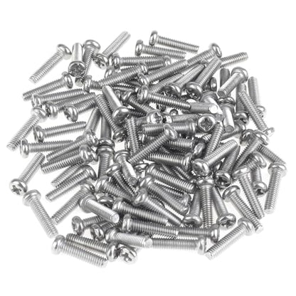 105 Pieces M2.5 x 10mm Machine Screws, Thread Pitch 0.45mm, Sutemribor M2.5 Phillips Pan Head Machine Screws, 304 Stainless Steel, Fully Threaded, Silver - size: M2.5 x 10mm, style: Phillips Pan Head