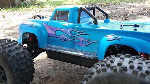 RC car Truck - Tribal Flames - 10pc Body Decal kit - Universal for Arrma Losi HPI Axial Traxxas Redcat Tekno 1/10 1/8 Scale Rock Crawler Stickers (Purple/Blue) - color: Purple/Blue
