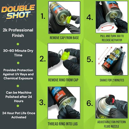 LiME LiNE High Gloss 2K Clearcoat Spray/Aerosol Can Automotive 2 Part Professional Finish (Pack of 6) - color: Pack of 6