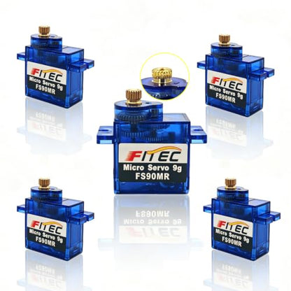 FEETECH FS90MR 360 Degree Micro Servo 9g, Small Metal Gear Continuous Rotation Servo Motor MG90 Mini Servos for Arduino RC Helicopter Airplane Car Robot Controls - size: 360°-FS90MR-C001